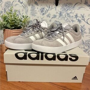 adidas VL COURT 3.0 SHOES Light Gray Suede Size 8